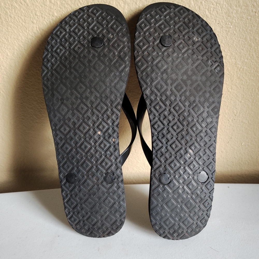 Tory Burch Women's Animal Print Monogram Thong Sandals Flip Flops Sz 9-Beach - Picture 6 of 8